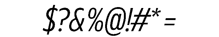 Plang CondensedLightItalic Instance Font OTHER CHARS