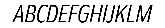 Plang CondensedLightItalic Instance Font UPPERCASE