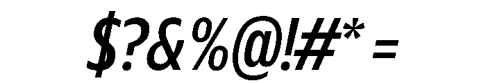 Plang CondensedMediumItalic Instance Font OTHER CHARS