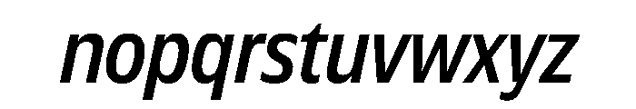 Plang CondensedMediumItalic Instance Font LOWERCASE