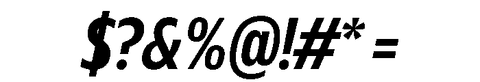 Plang CondensedSemiBoldItalic Instance Font OTHER CHARS