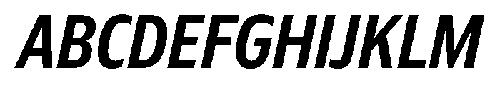 Plang CondensedSemiBoldItalic Instance Font UPPERCASE