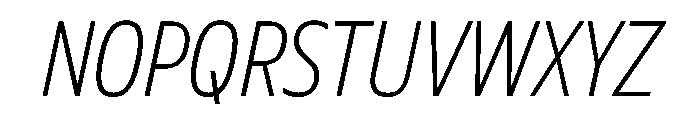Plang CondensedThinItalic Instance Font UPPERCASE