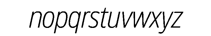 Plang CondensedThinItalic Instance Font LOWERCASE