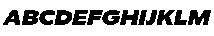 Plang ExpandedBlackItalic Instance Font UPPERCASE