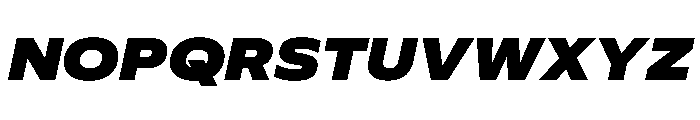 Plang ExpandedBlackItalic Instance Font UPPERCASE