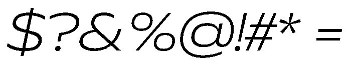 Plang ExpandedExtraLightItalic Instance Font OTHER CHARS