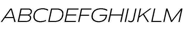 Plang ExpandedExtraLightItalic Instance Font UPPERCASE