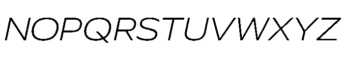 Plang ExpandedExtraLightItalic Instance Font UPPERCASE