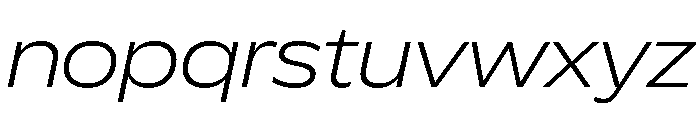 Plang ExpandedExtraLightItalic Instance Font LOWERCASE