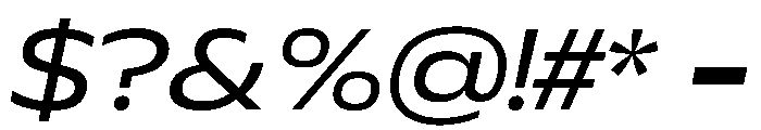 Plang ExpandedItalic Instance Font OTHER CHARS