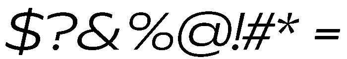 Plang ExpandedLightItalic Instance Font OTHER CHARS