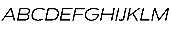 Plang ExpandedLightItalic Instance Font UPPERCASE