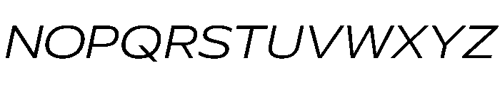 Plang ExpandedLightItalic Instance Font UPPERCASE