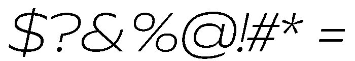 Plang ExpandedThinItalic Instance Font OTHER CHARS