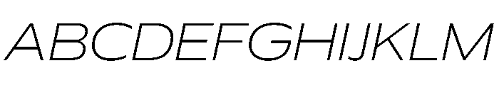 Plang ExpandedThinItalic Instance Font UPPERCASE