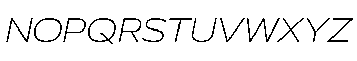 Plang ExpandedThinItalic Instance Font UPPERCASE