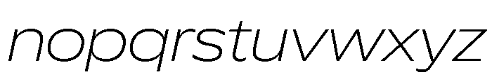 Plang ExpandedThinItalic Instance Font LOWERCASE