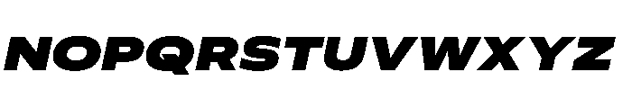 Plang ExtraExpandedBlackItalic Instance Font UPPERCASE