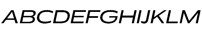 Plang ExtraExpandedItalic Instance Font UPPERCASE