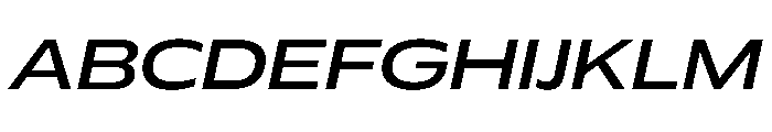 Plang ExtraExpandedMediumItalic Instance Font UPPERCASE