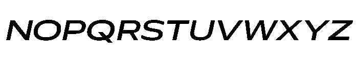 Plang ExtraExpandedMediumItalic Instance Font UPPERCASE