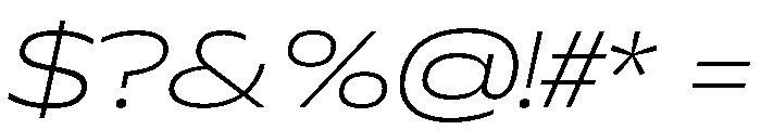Plang ExtraExpandedThinItalic Instance Font OTHER CHARS