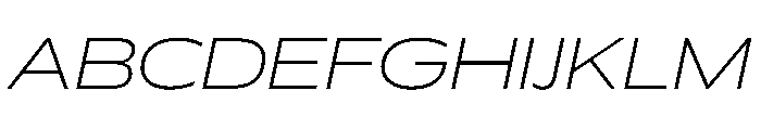 Plang ExtraExpandedThinItalic Instance Font UPPERCASE