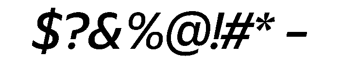 Plang MediumItalic Instance Font OTHER CHARS