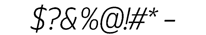 Plang NarrowExtraLightItalic Instance Font OTHER CHARS