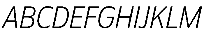 Plang NarrowExtraLightItalic Instance Font UPPERCASE