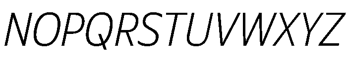Plang NarrowExtraLightItalic Instance Font UPPERCASE