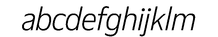 Plang NarrowExtraLightItalic Instance FONT