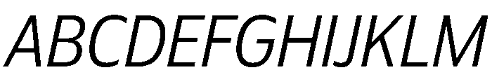 Plang NarrowLightItalic Instance Font UPPERCASE