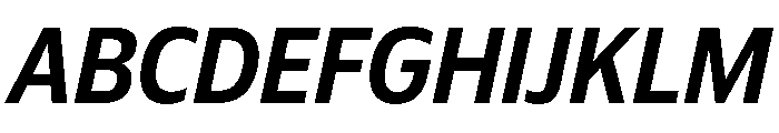 Plang NarrowSemiBoldItalic Instance Font UPPERCASE
