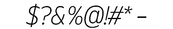 Plang NarrowThinItalic Instance Font OTHER CHARS