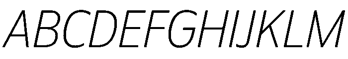 Plang NarrowThinItalic Instance Font UPPERCASE