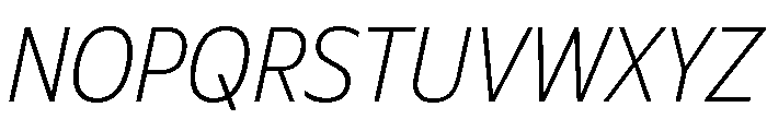 Plang NarrowThinItalic Instance Font UPPERCASE