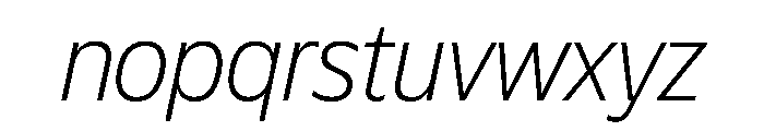 Plang NarrowThinItalic Instance Font LOWERCASE