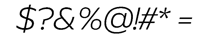 Plang SemiExpandedExtraLightItalic Instance Font OTHER CHARS