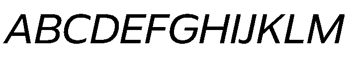 Plang SemiExpandedItalic Instance Font UPPERCASE