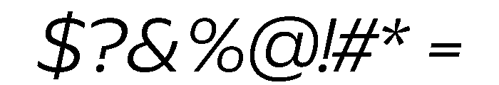Plang SemiExpandedLightItalic Instance Font OTHER CHARS