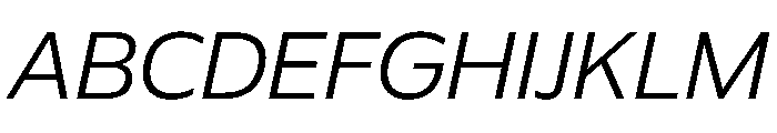 Plang SemiExpandedLightItalic Instance Font UPPERCASE