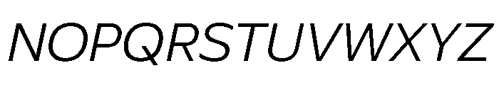 Plang SemiExpandedLightItalic Instance Font UPPERCASE