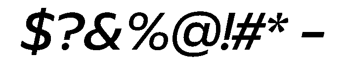 Plang SemiExpandedMediumItalic Instance Font OTHER CHARS