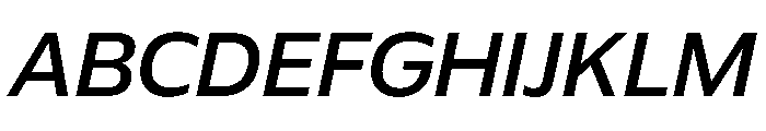 Plang SemiExpandedMediumItalic Instance Font UPPERCASE
