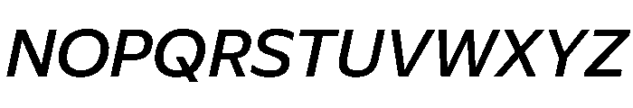 Plang SemiExpandedMediumItalic Instance Font UPPERCASE