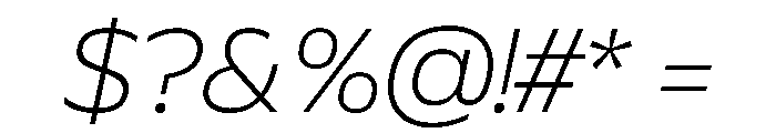 Plang SemiExpandedThinItalic Instance Font OTHER CHARS