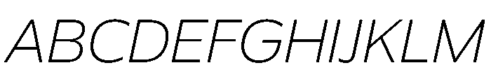 Plang SemiExpandedThinItalic Instance Font UPPERCASE