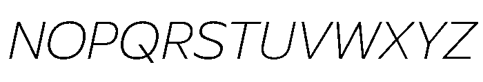 Plang SemiExpandedThinItalic Instance Font UPPERCASE